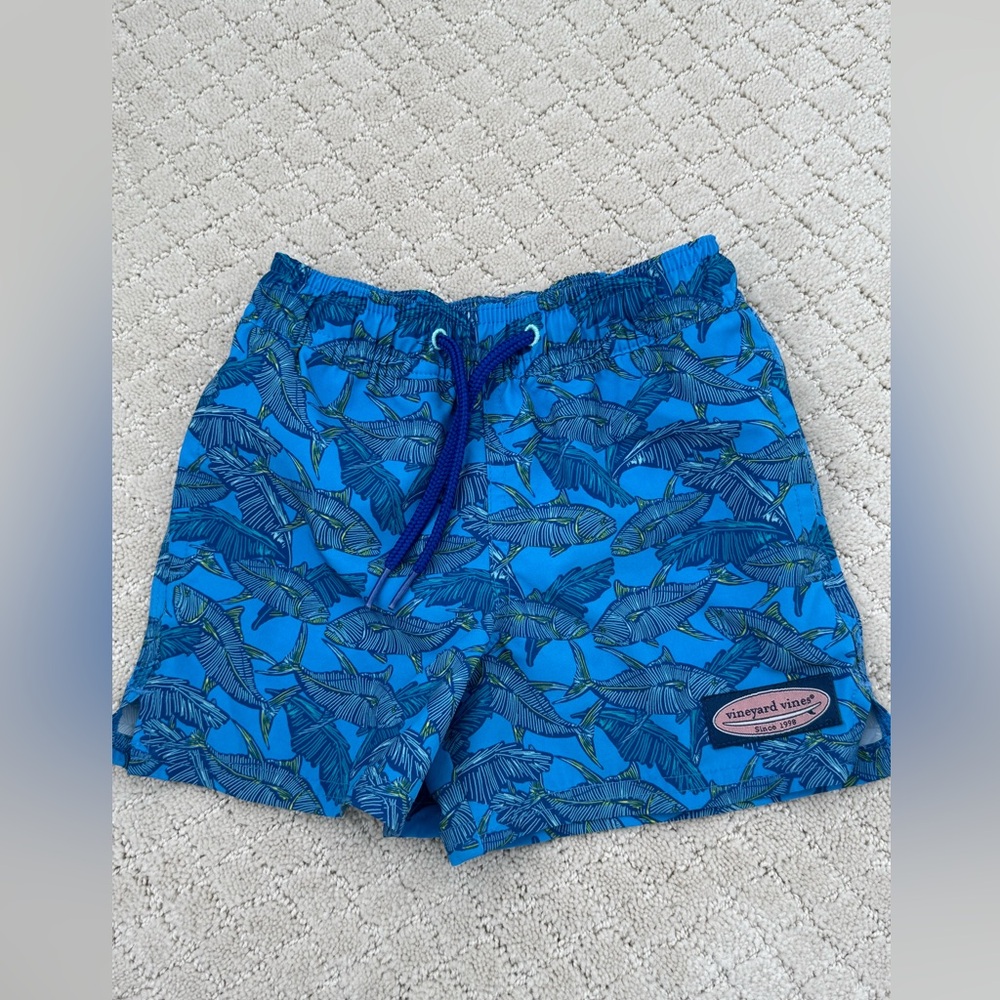 Vineyard Vines Blue Fish Toddler Boy Swim Trunks